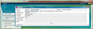 NETA nyilvántartás lista beviteli ablaka