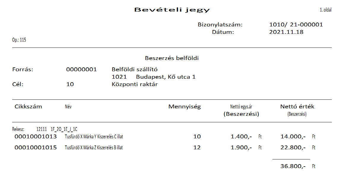 Bevételi jegy