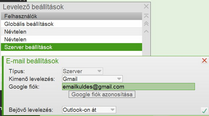 Szerver email küldés beállítása