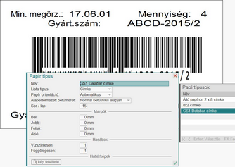 Címke papírbeállítás