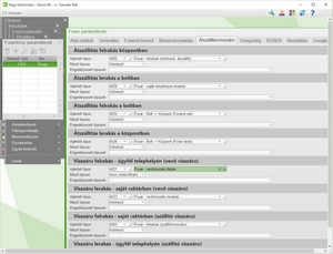 vevőviszzáru paraméterezése a fuvarparaméterekben