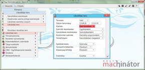 Likviditás tervezés beviteli ablaka