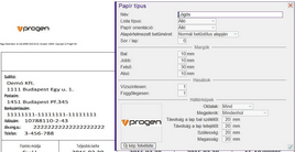 Papírtípus beállítás nyomtatási kép feldolgozása során