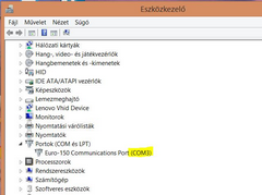 COM port az eszözkezelőben