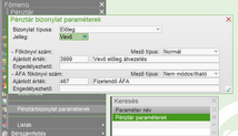 Pénztárforgalom paraméterek - Vevő előleg