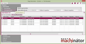 Számlagenerálás előtti ablak
