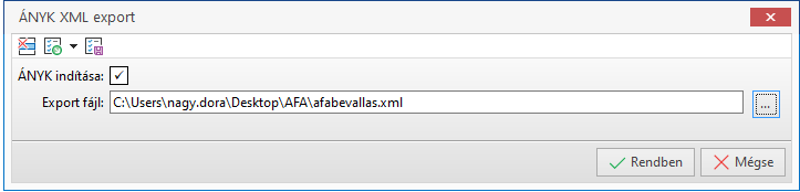 ÁNYK XML export