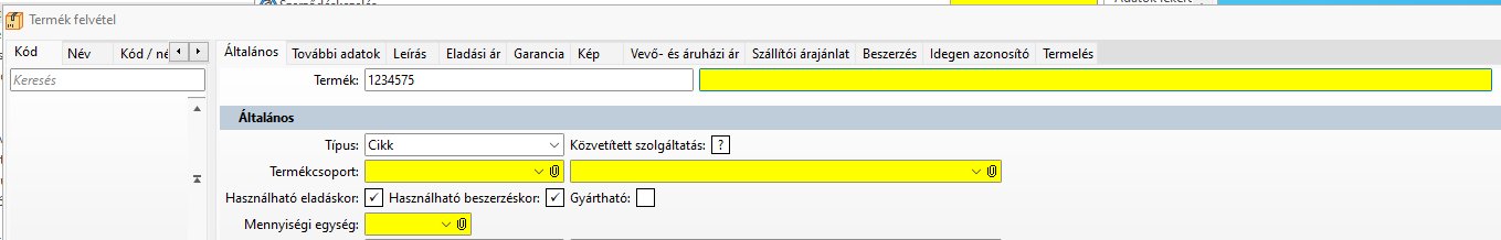 - Kötelező mezők kiemelten jelennek meg -