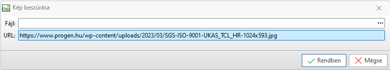 - Kép beszúrása URL-ről -
