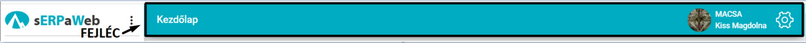A fekete kerettel kijelölt terület az oldalon a fejlécet jelöli - jelenleg a fejléc színe kék, igazodva a többi elemhez egyben modern kinézetet kölcsönözve